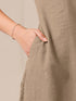Beige Cotton Solid Straight Kurta